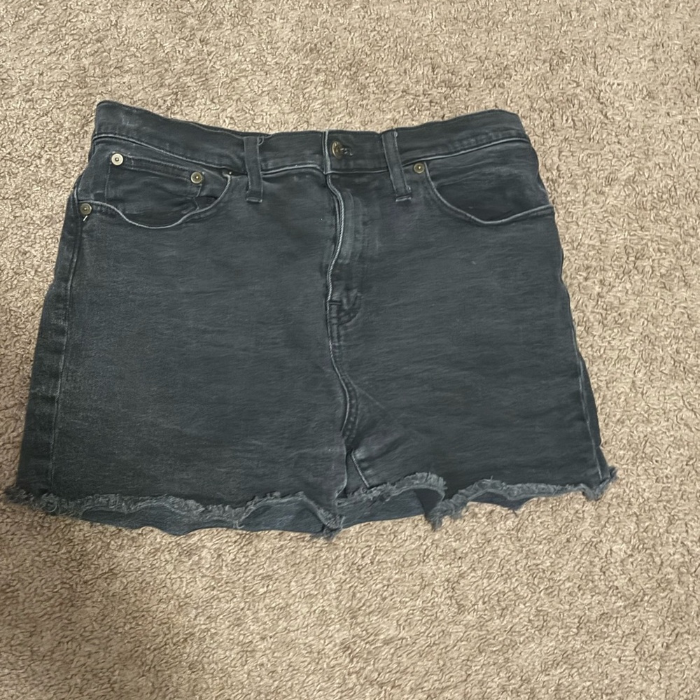Madewell Black Jean Shorts High-Waisted Cut-Off